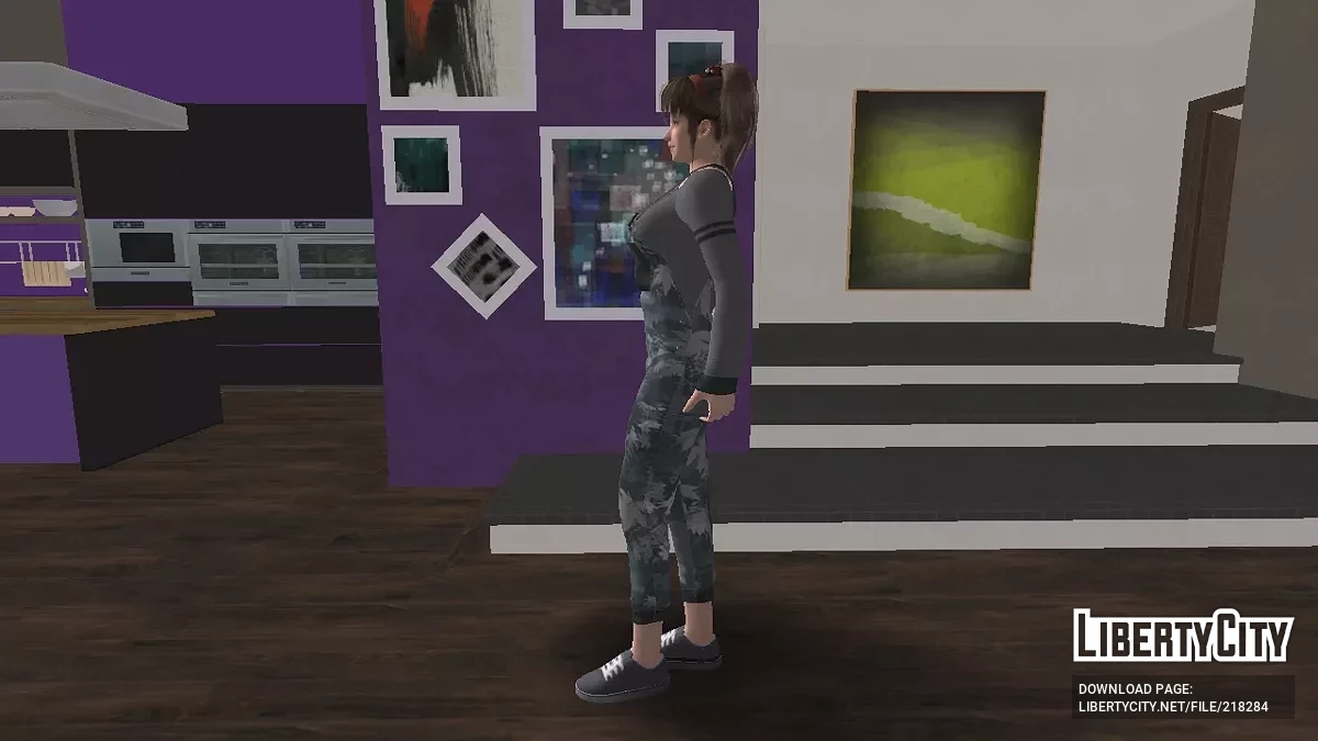 Hitomi (DOA) у зеленому комбінезоні / GTA San Andreas