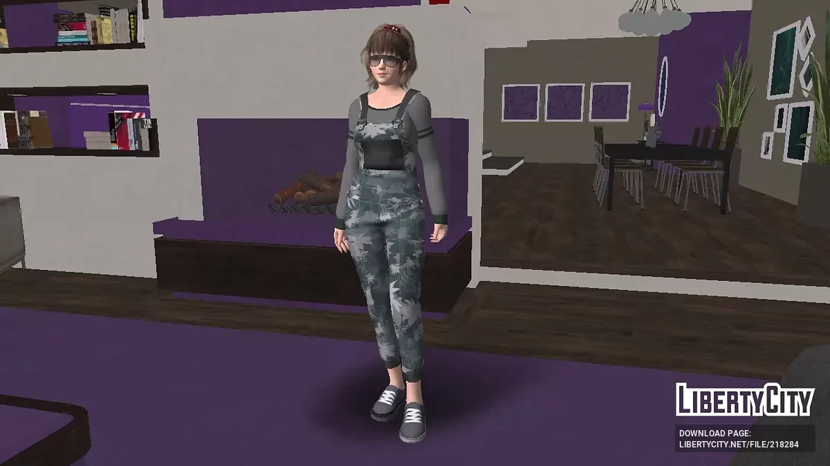 Hitomi (DOA) у зеленому комбінезоні / GTA San Andreas