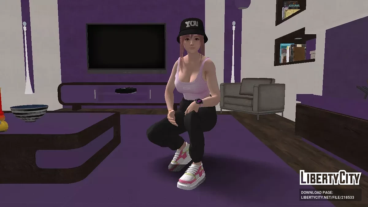 DOAXVV Honoka Chapeau de pêcheur et tenue de sport / GTA San Andreas