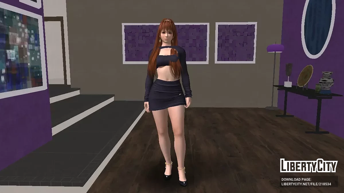 DOAXVV Kasumi in a sexy and provocative dress set / GTA San Andreas