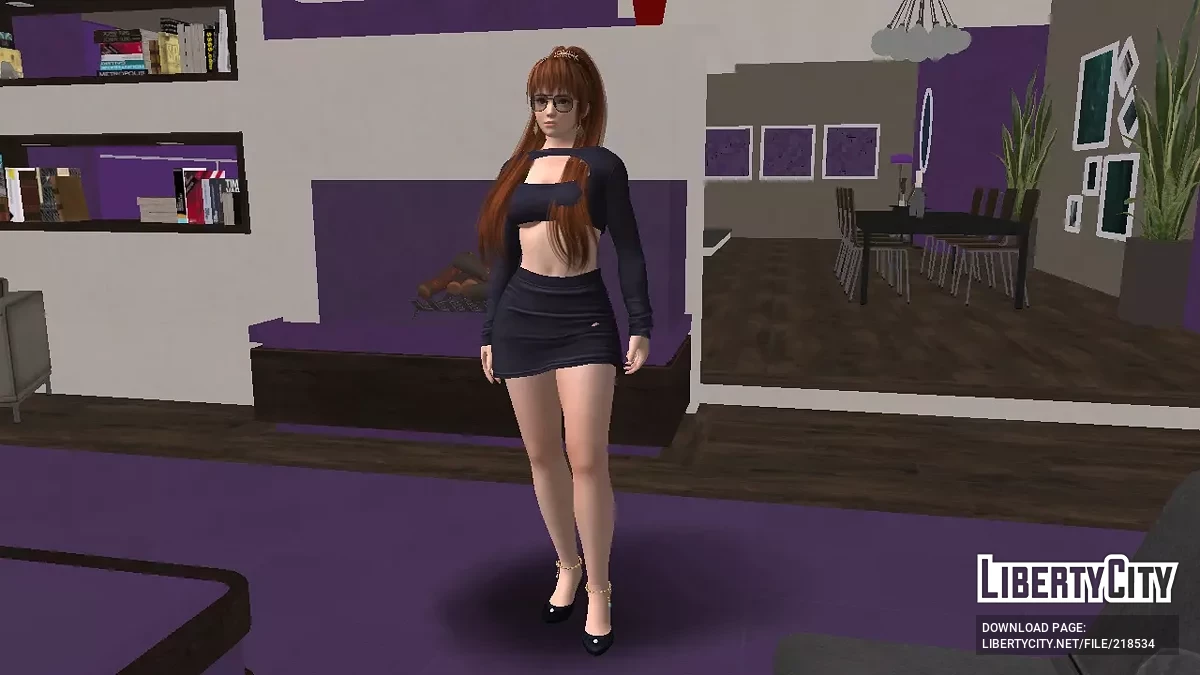 DOAXVV Kasumi in a sexy and provocative dress set / GTA San Andreas