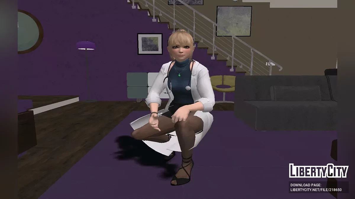 Marie Rose in a doctor's outfit / GTA San Andreas
