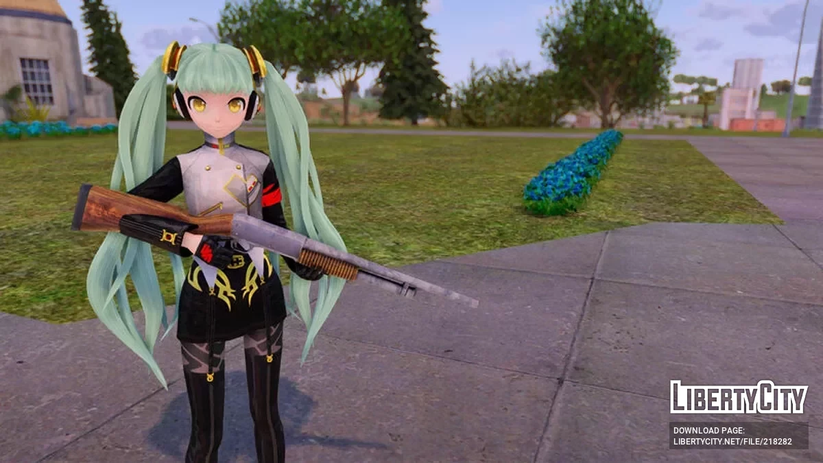 PDFT Hatsune Miku Agitation + animated face / GTA San Andreas