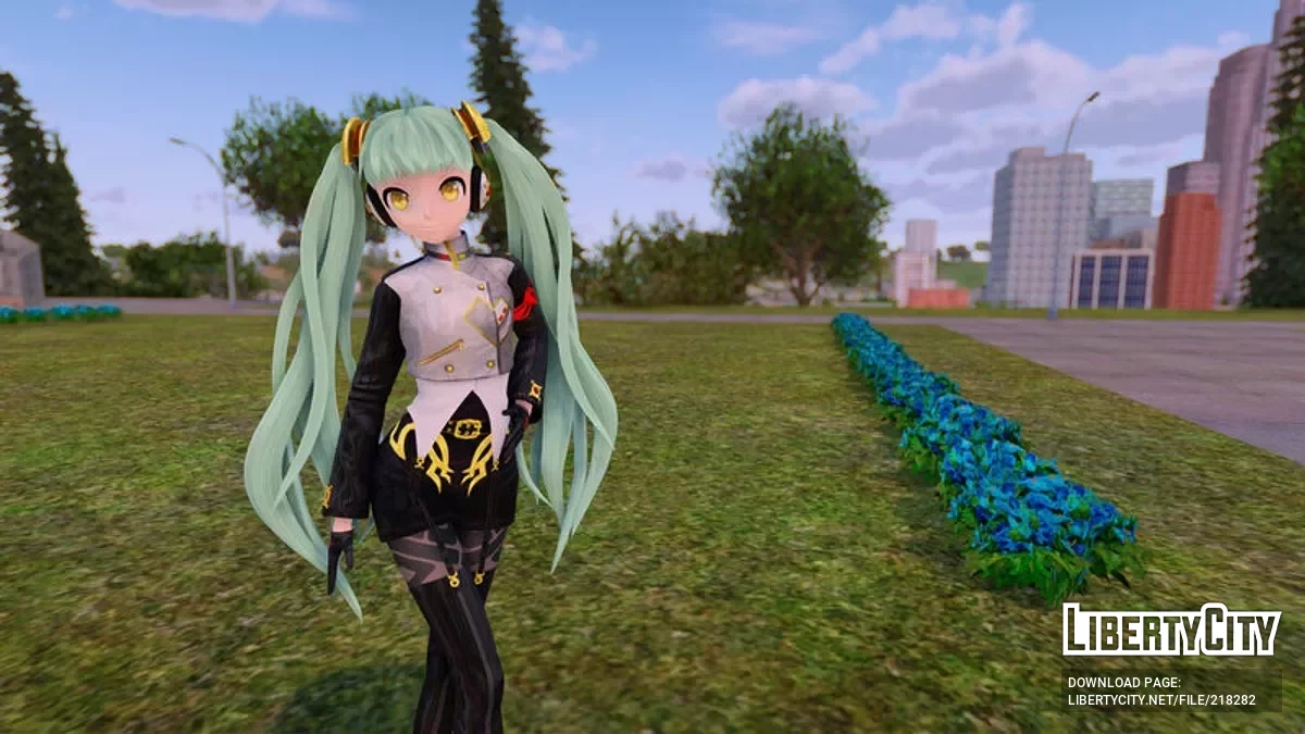 PDFT Hatsune Miku Agitation + animated face / GTA San Andreas
