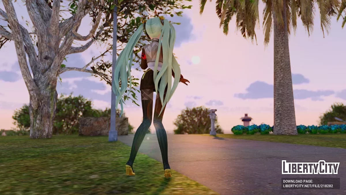 PDFT Hatsune Miku Agitation + animated face / GTA San Andreas