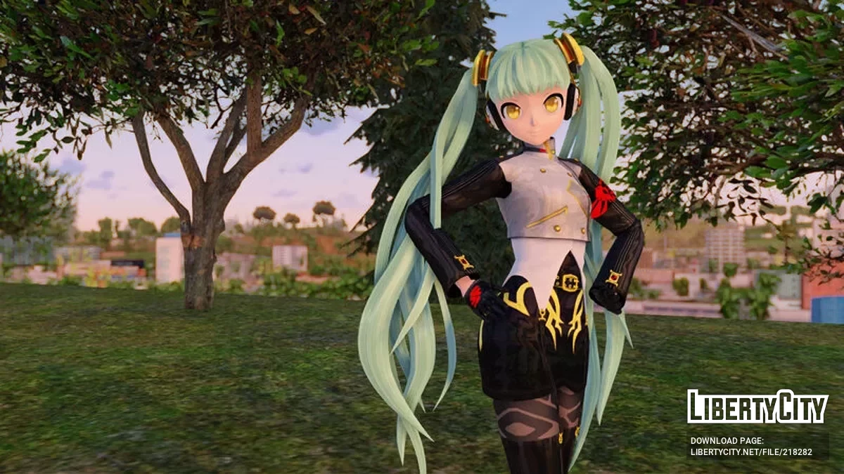 PDFT Hatsune Miku Agitation + animated face / GTA San Andreas