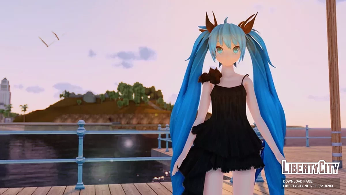 Модифікація Hatsune Miku Deep Sea Girl + анімоване обличчя / GTA San Andreas
