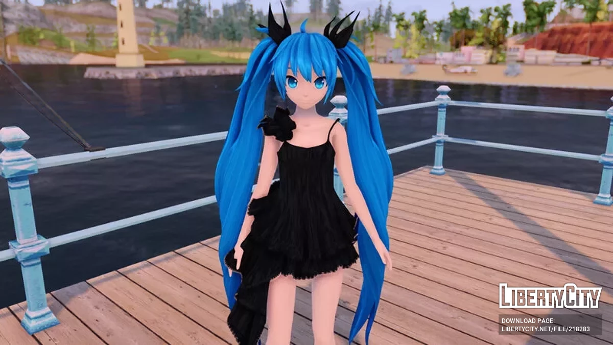 Модифікація Hatsune Miku Deep Sea Girl + анімоване обличчя / GTA San Andreas