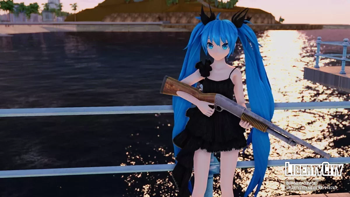 Модифікація Hatsune Miku Deep Sea Girl + анімоване обличчя / GTA San Andreas