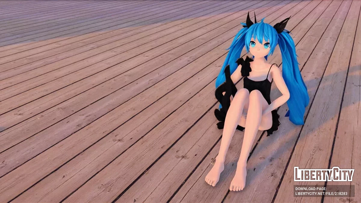 Модифікація Hatsune Miku Deep Sea Girl + анімоване обличчя / GTA San Andreas