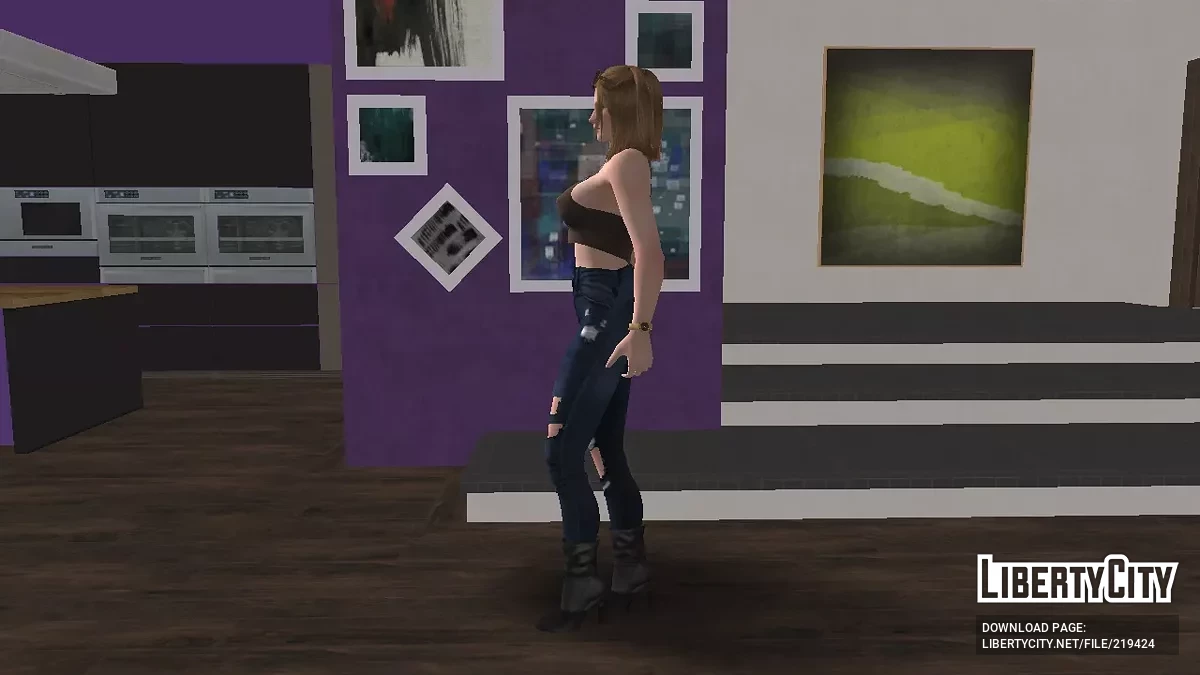 Tina Armstrong Jeans ajustados desgastados para mujer / GTA San Andreas