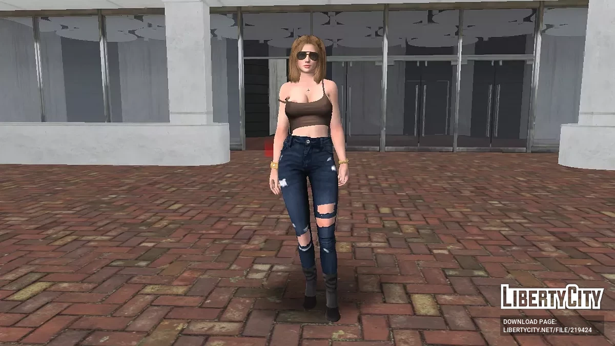 Tina Armstrong Jeans ajustados desgastados para mujer / GTA San Andreas