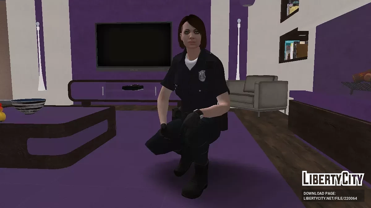 Gadis dengan Seragam Polisi dari GTA Online / GTA San Andreas
