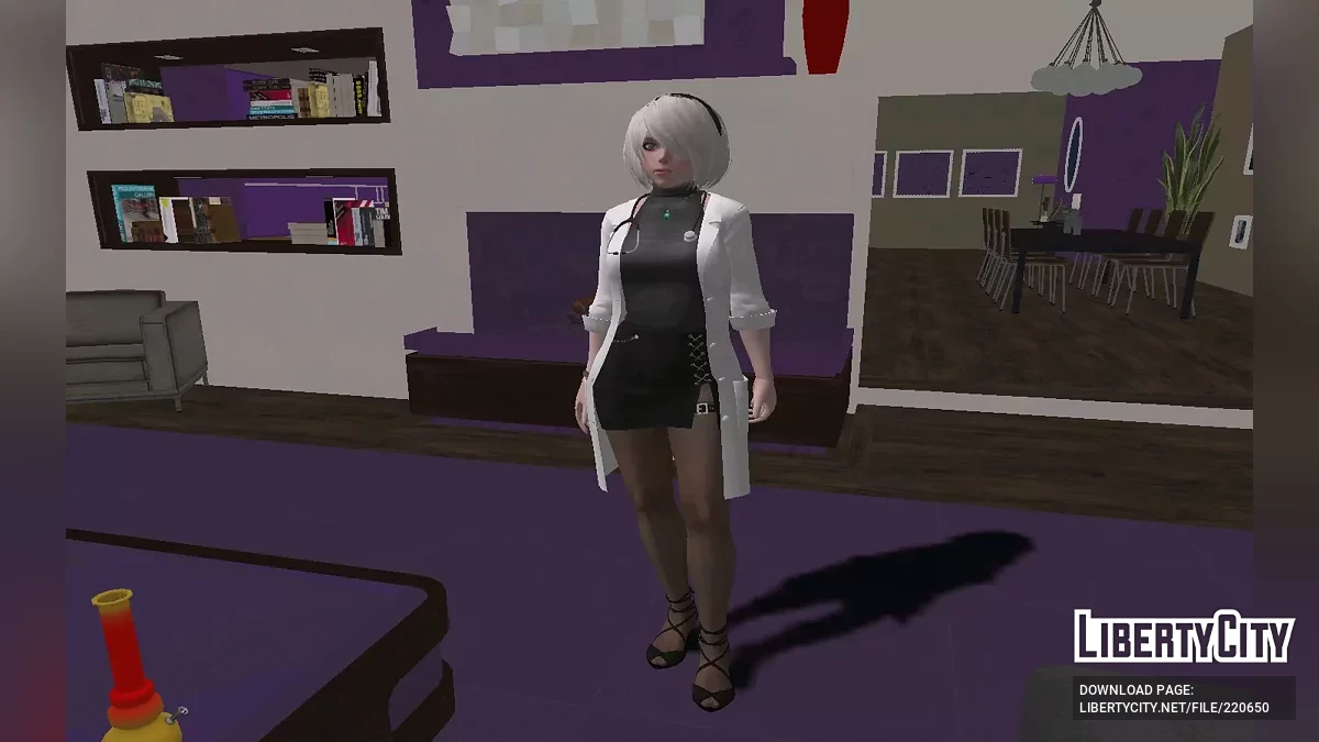 YoRHa No.2 Type B from NieR Re[in]carnation in Nurse Uniform / GTA San Andreas