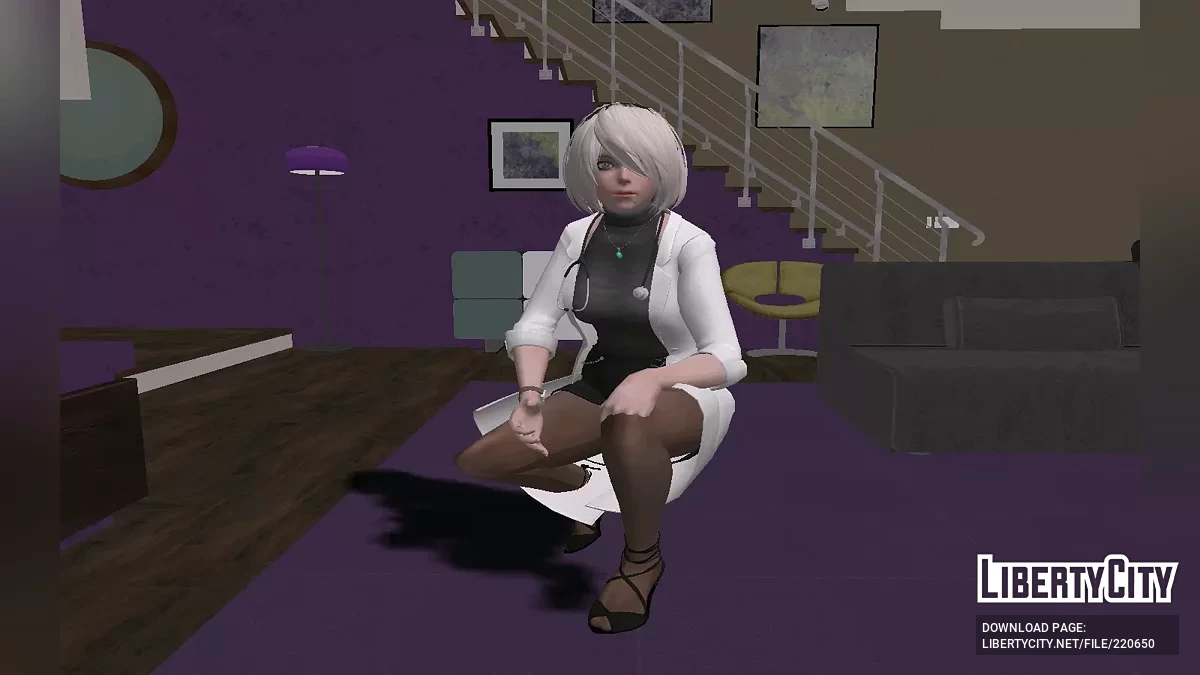 YoRHa No.2 Type B from NieR Re[in]carnation in Nurse Uniform / GTA San Andreas