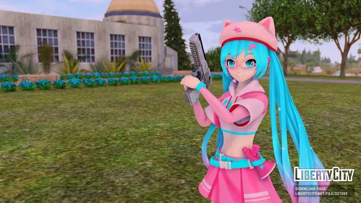 PDFT Hatsune Miku Fortnite Neko + animiertes Gesicht / GTA San Andreas