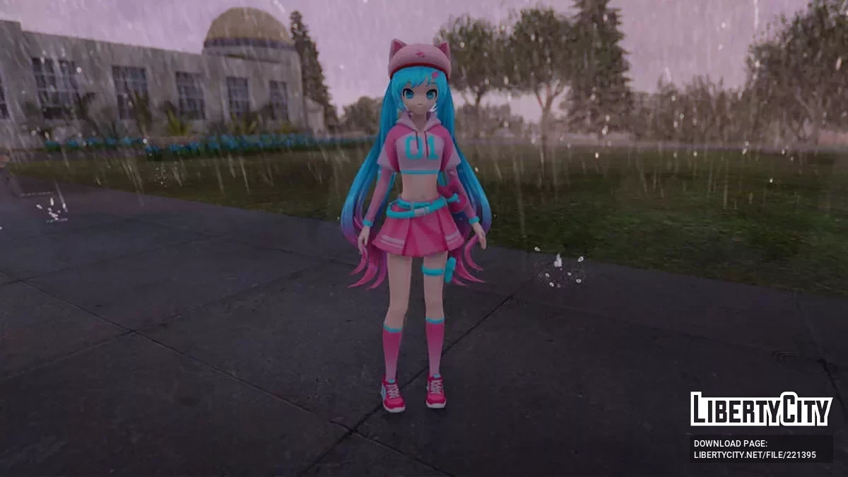 PDFT Hatsune Miku Fortnite Neko + animiertes Gesicht / GTA San Andreas