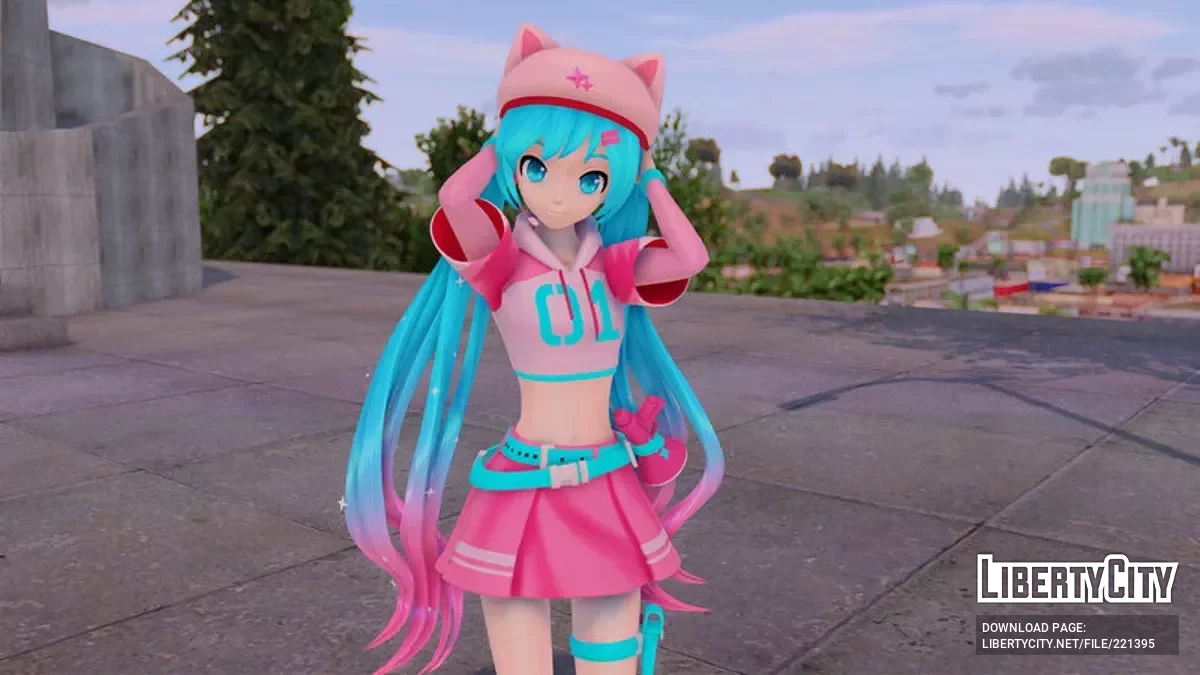 PDFT Hatsune Miku Fortnite Neko + animiertes Gesicht / GTA San Andreas