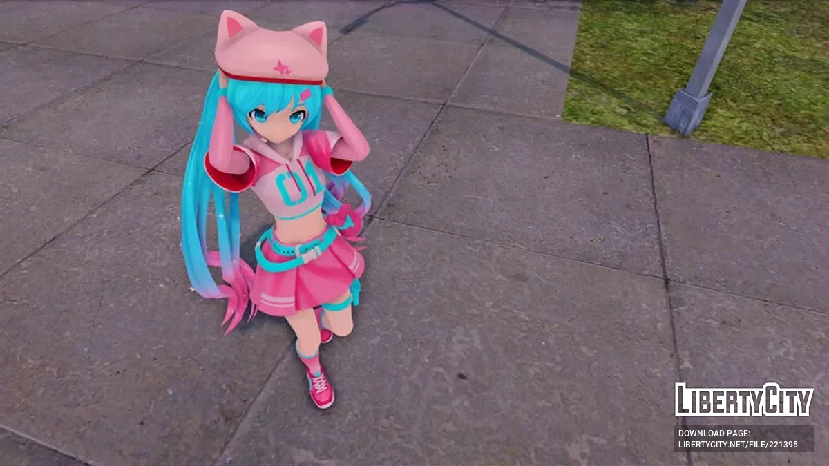 PDFT Hatsune Miku Fortnite Neko + animiertes Gesicht / GTA San Andreas