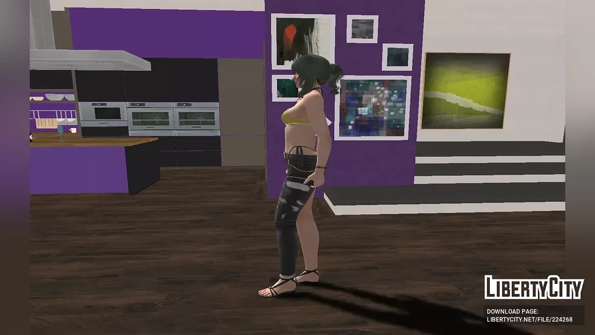 Tamaki from Dead Or Alive in Skinny Shark Outfit / GTA San Andreas