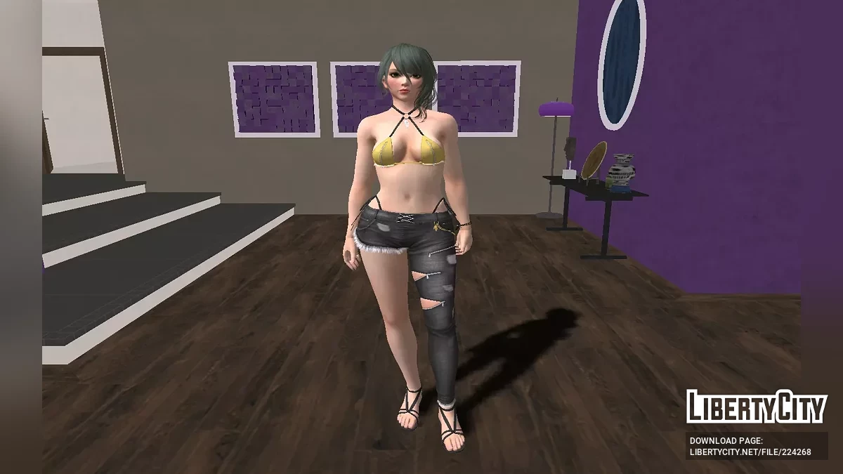 Tamaki from Dead Or Alive in Skinny Shark Outfit / GTA San Andreas
