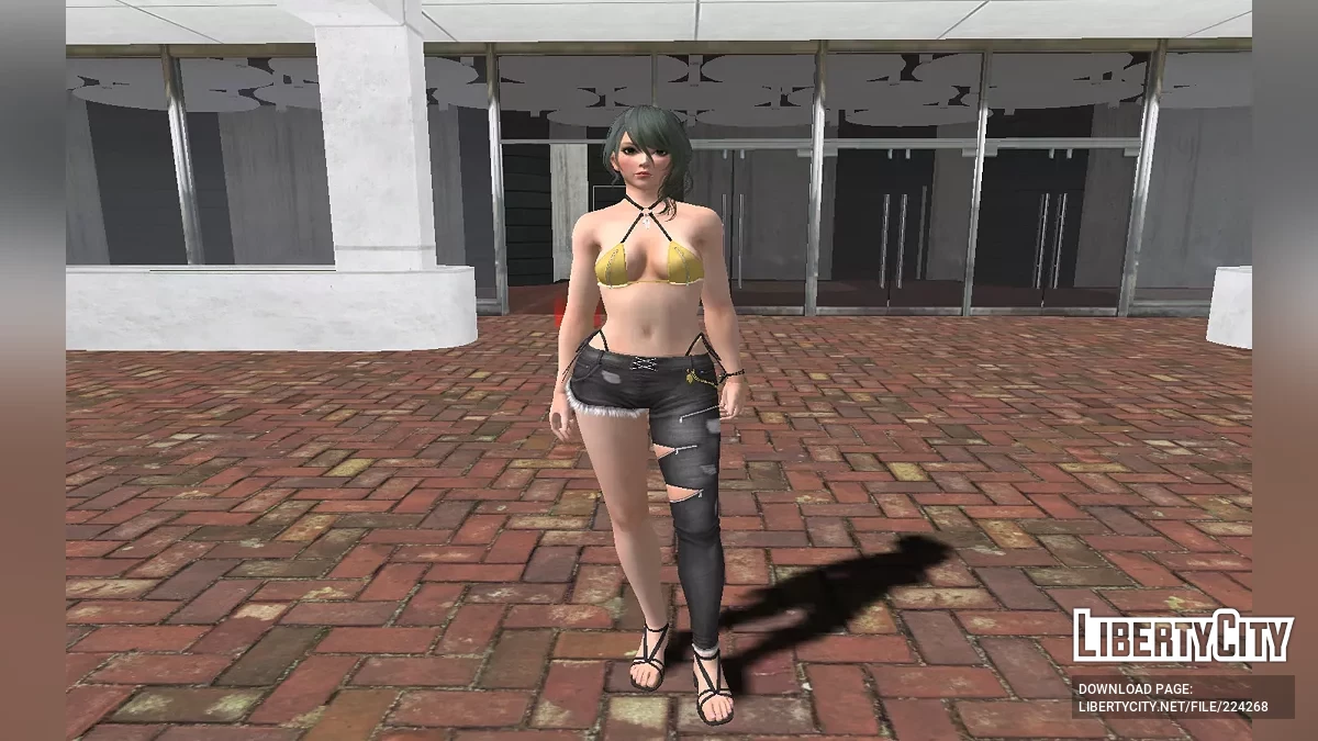Tamaki from Dead Or Alive in Skinny Shark Outfit / GTA San Andreas