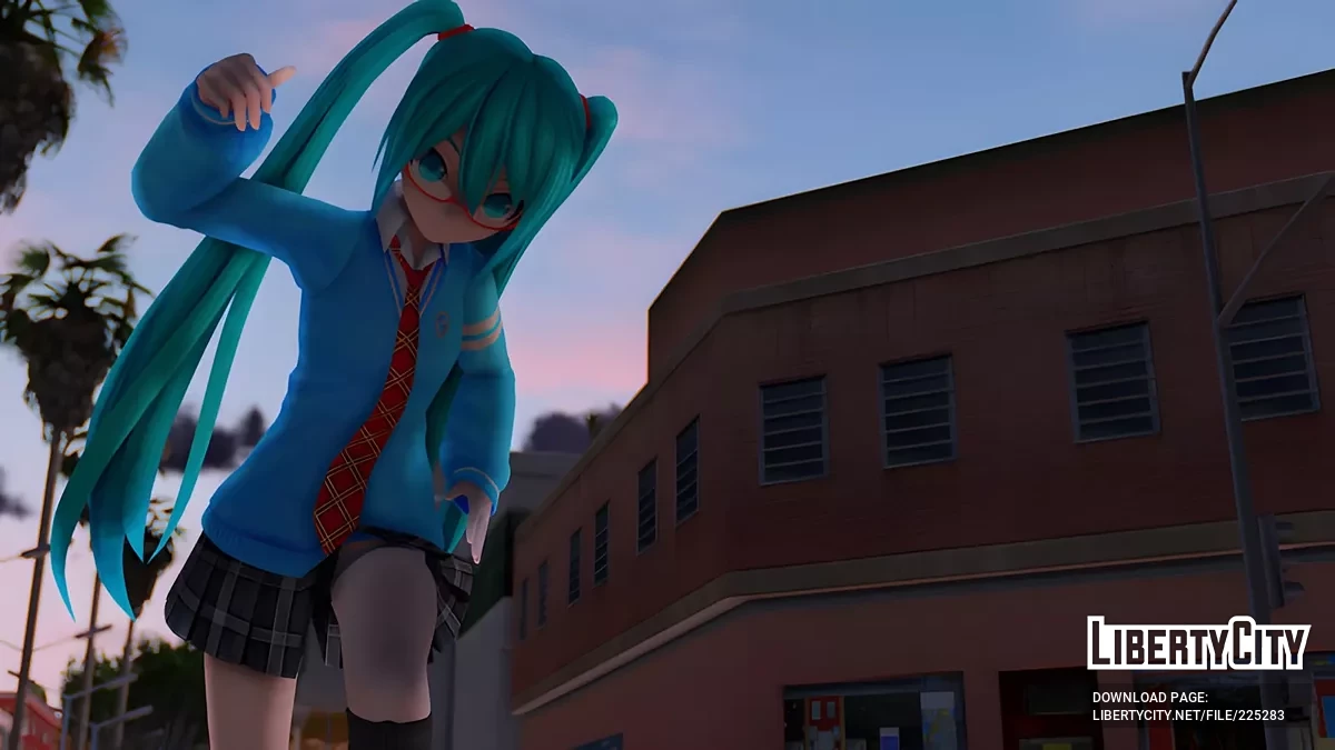 PDFT Hatsune Miku Deep Sky + Animated Face / GTA San Andreas