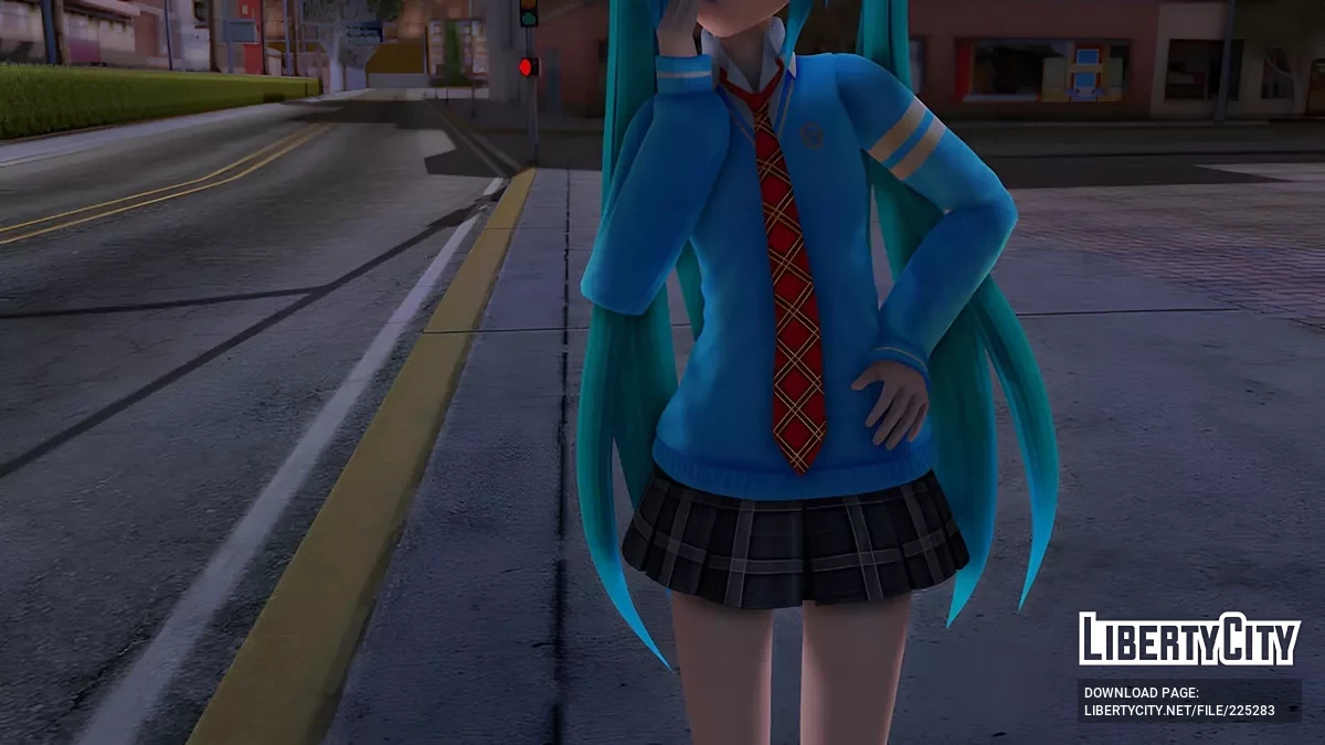 PDFT Hatsune Miku Deep Sky + Animated Face / GTA San Andreas