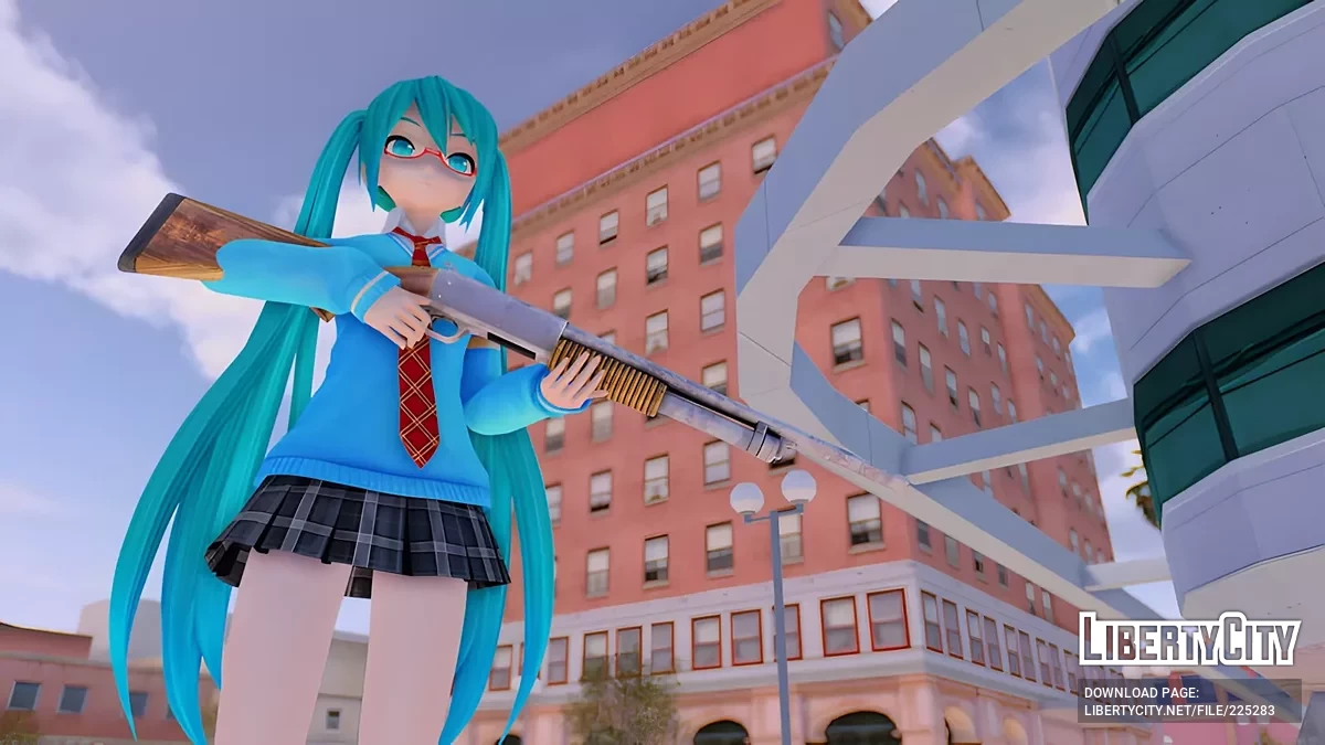 PDFT Hatsune Miku Deep Sky + Animated Face / GTA San Andreas