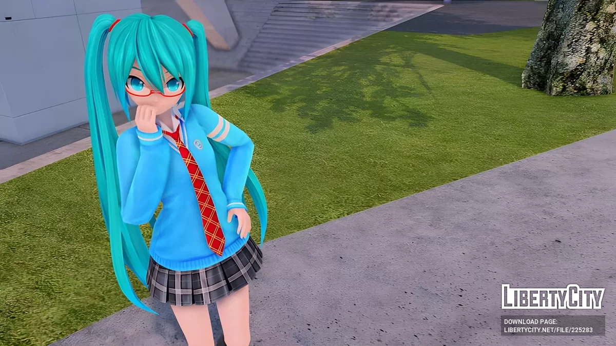 PDFT Hatsune Miku Deep Sky + Animated Face / GTA San Andreas