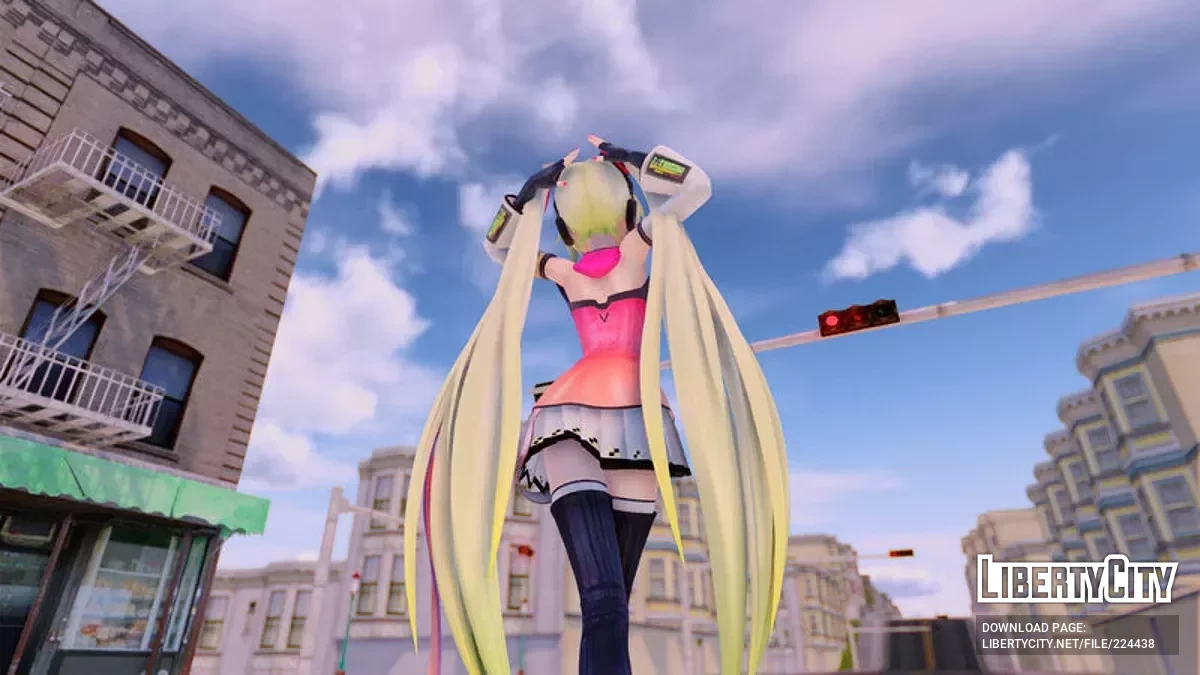 مغنية افتراضية مiku Hatsune + وجه متحرك / جي تي إيه سان أندرياس