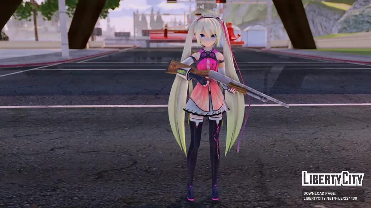 مغنية افتراضية مiku Hatsune + وجه متحرك / جي تي إيه سان أندرياس