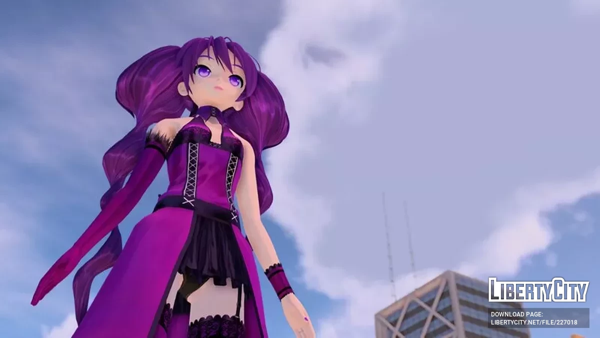 PDFT Hatsune Miku Fioletowy Motyl + Animowana Twarz / GTA San Andreas