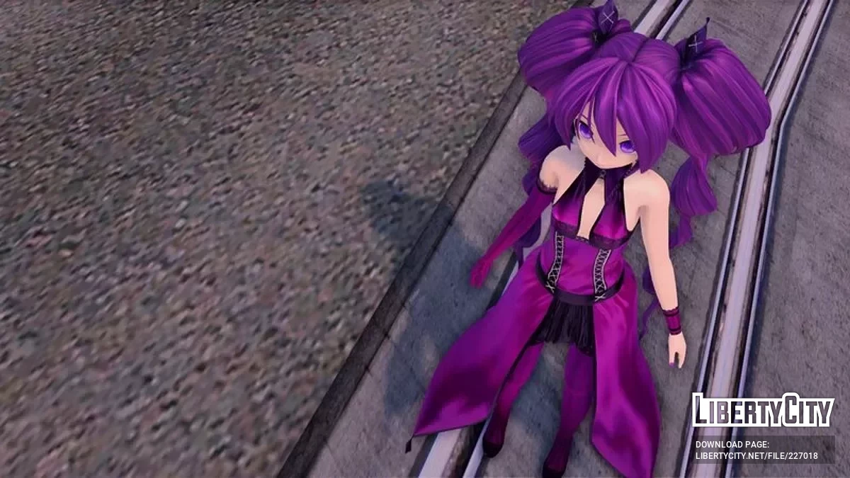 PDFT Hatsune Miku Fioletowy Motyl + Animowana Twarz / GTA San Andreas