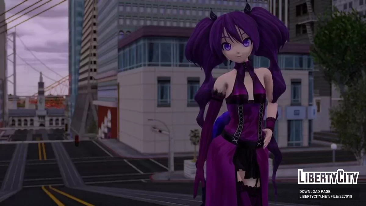 PDFT Hatsune Miku Fioletowy Motyl + Animowana Twarz / GTA San Andreas