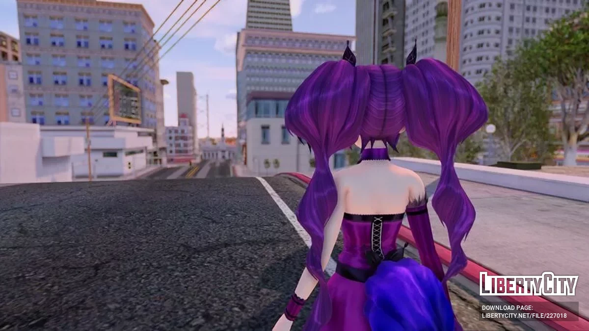 PDFT Hatsune Miku Fioletowy Motyl + Animowana Twarz / GTA San Andreas