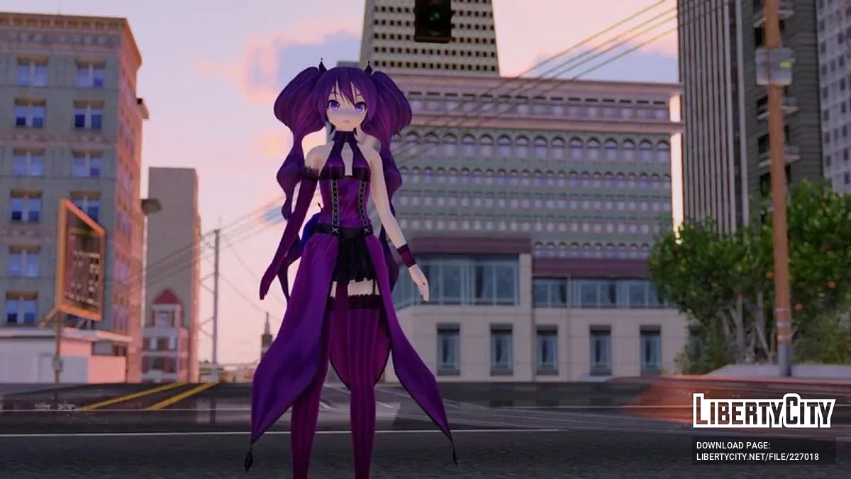 PDFT Hatsune Miku Fioletowy Motyl + Animowana Twarz / GTA San Andreas