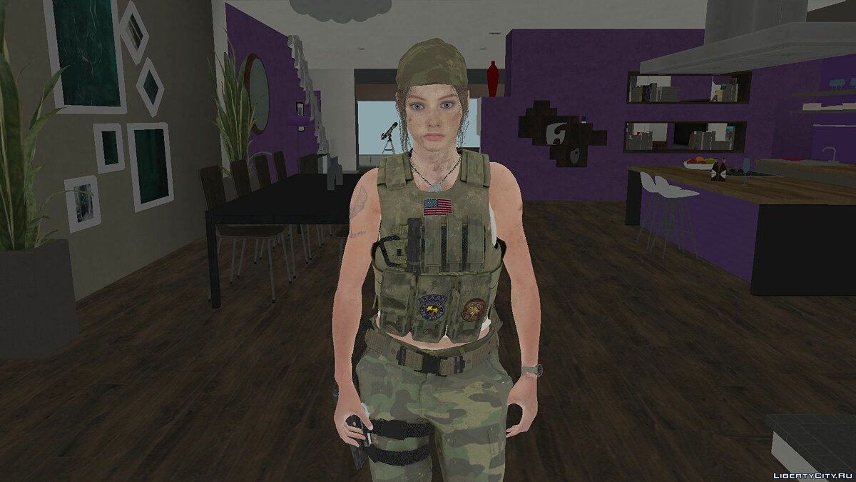 Download Claire Redfield in military uniform from Resident Evil 2 Remake  for GTA San Andreas