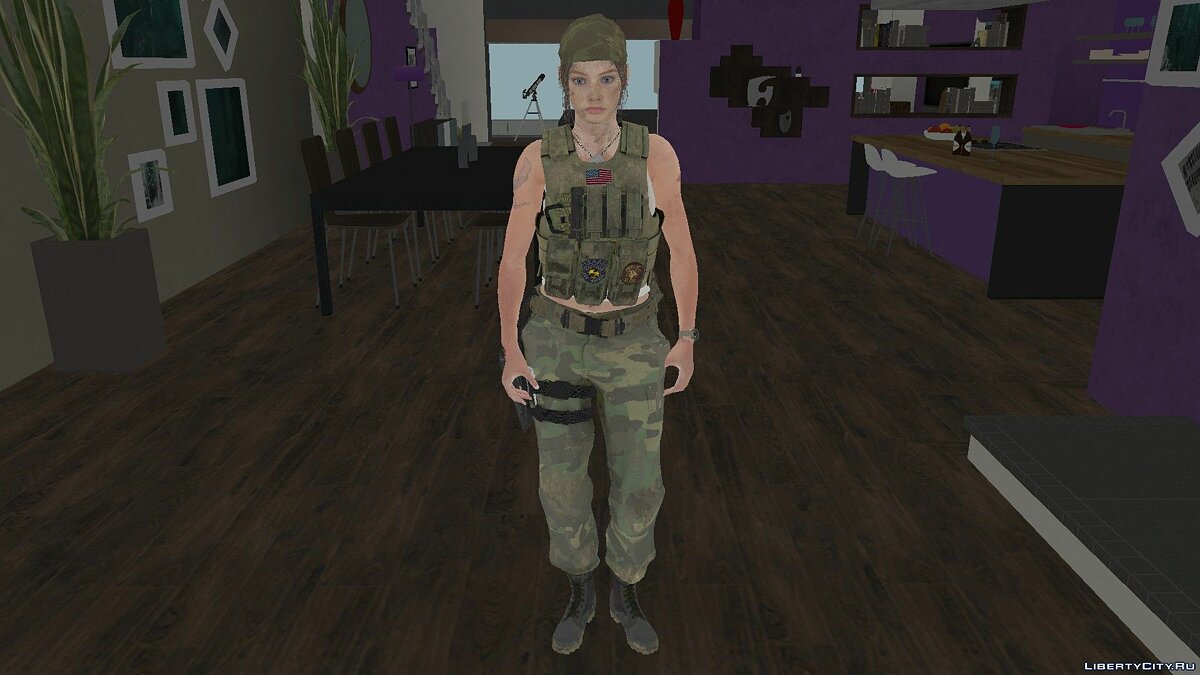 Download Claire Redfield in military uniform from Resident Evil 2 Remake  for GTA San Andreas
