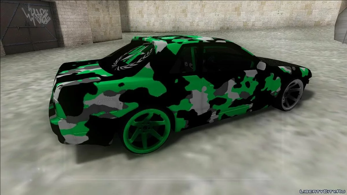 Nissan Skyline R32 Drift зелений камуфляж / GTA San Andreas