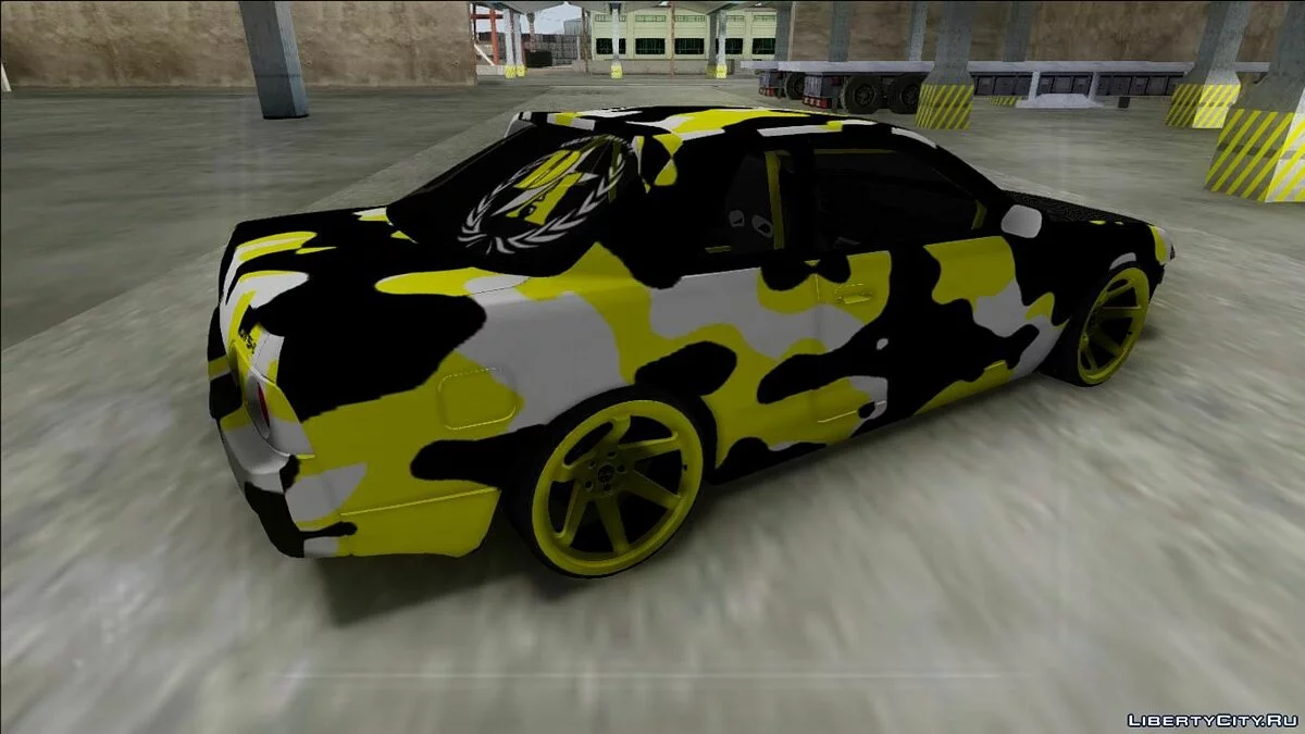 Nissan Skyline R32 Drift жовтий камуфляж / GTA San Andreas
