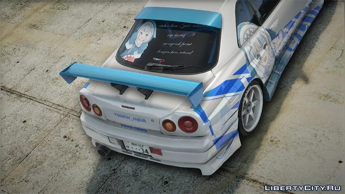 1999 Nissan Skyline GT-R BNR34 C-WEST Hololive EN Gawr Gura / GTA San Andreas
