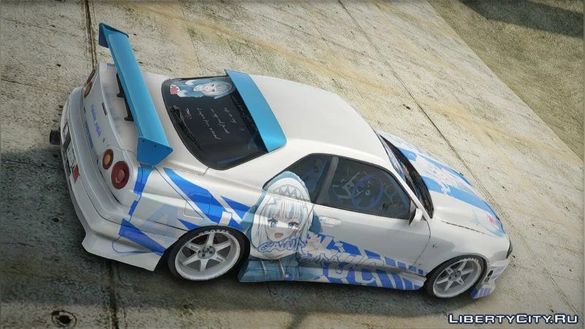 1999 Nissan Skyline GT-R BNR34 C-WEST Hololive EN Gawr Gura / GTA San Andreas