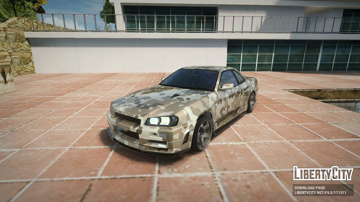 日产 Skyline R34 + 涂装 / GTA San Andreas