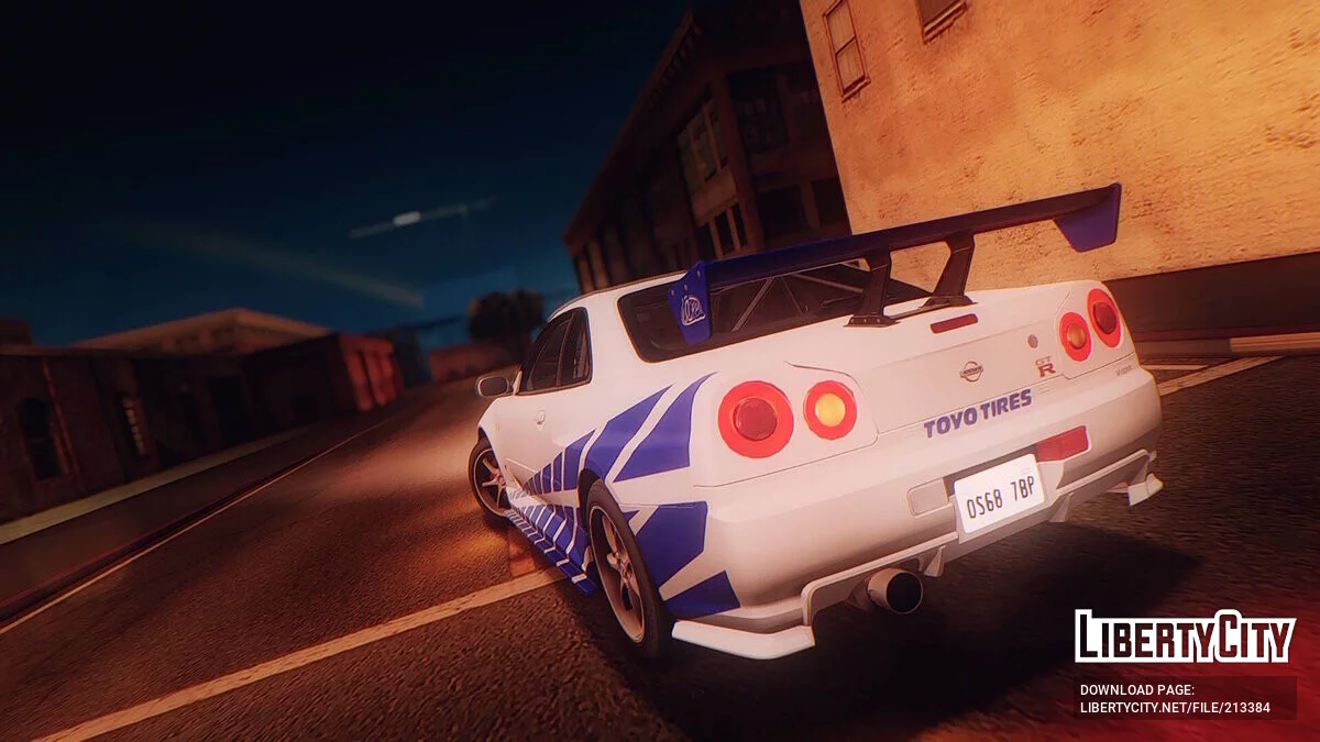 1999 Nissan Skyline GT-R (BNR34) v1.0.1 / GTA San Andreas