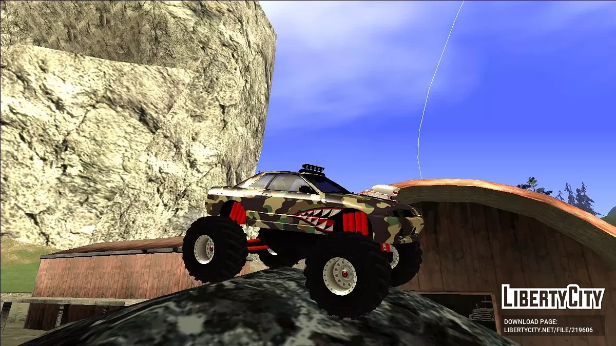 Nissan Skyline R32 Canavar Kamyon Camo Köpekbalığı / GTA San Andreas