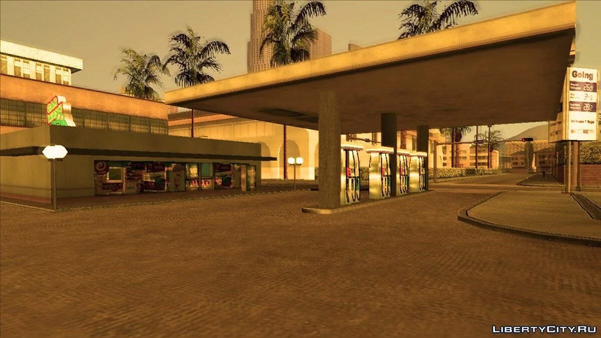 محطة وقود في أيدل وود بأسلوب GTA V / جي تي إيه سان أندرياس