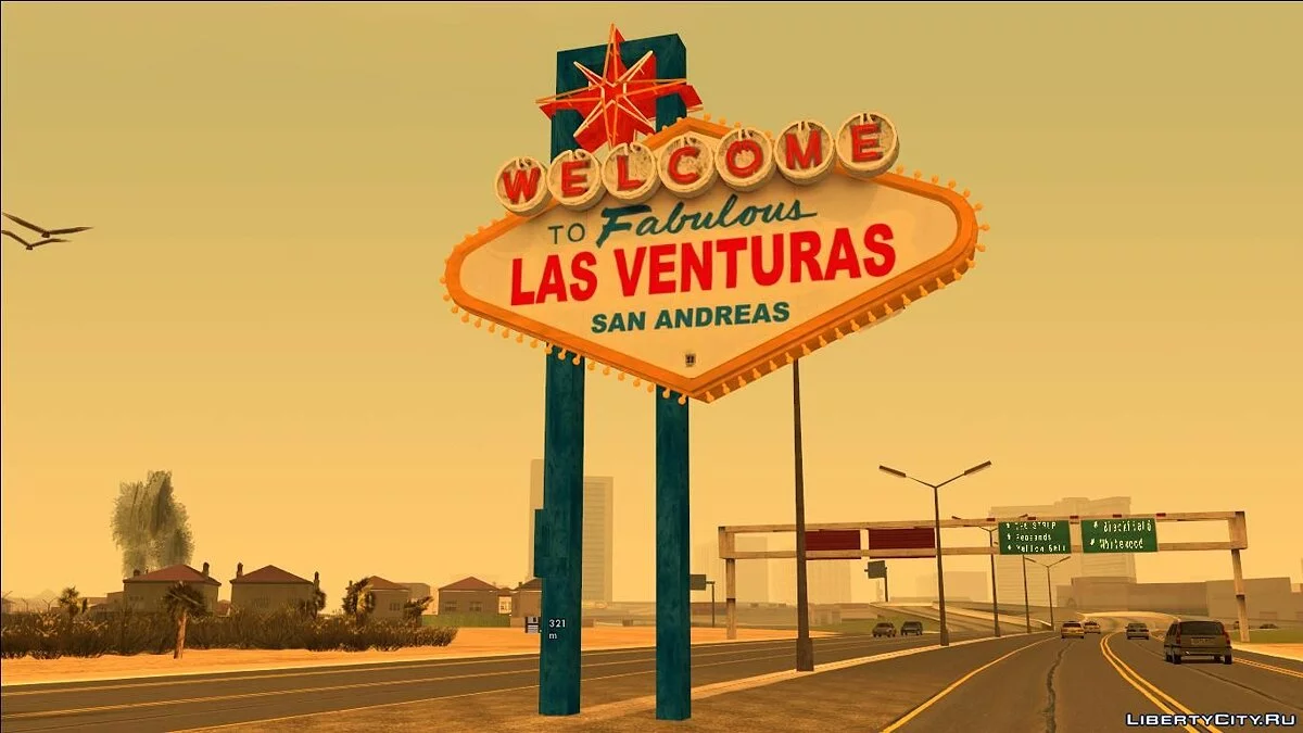 Welcome Las Venturas Sign Remastered - Нова вивіска на в'їзді до Лас-Вентурас / GTA San Andreas