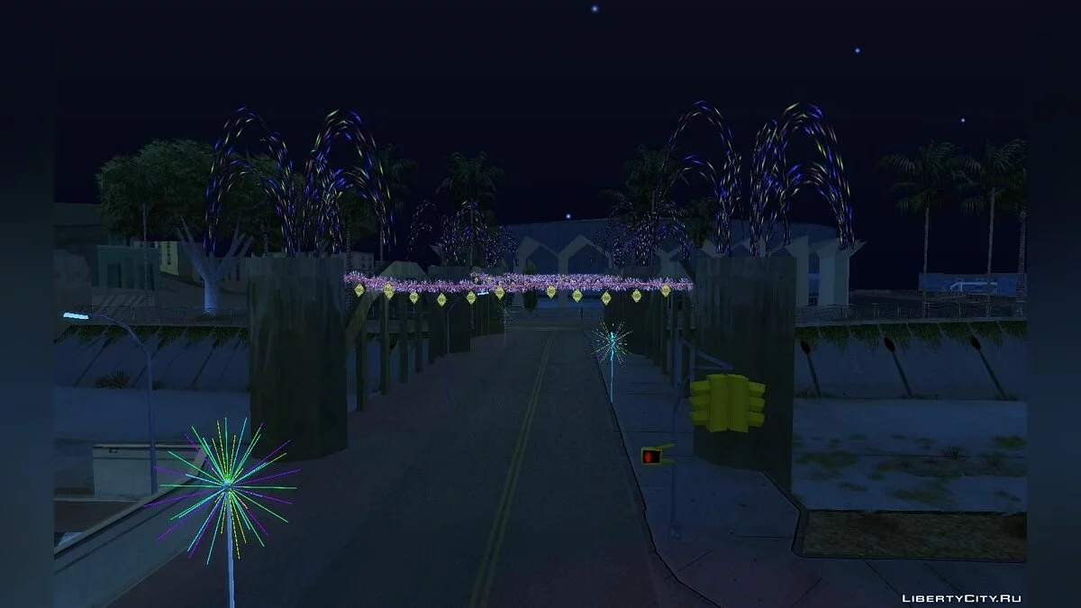 Рождественские иллюминации на Grove Steet / GTA San Andreas