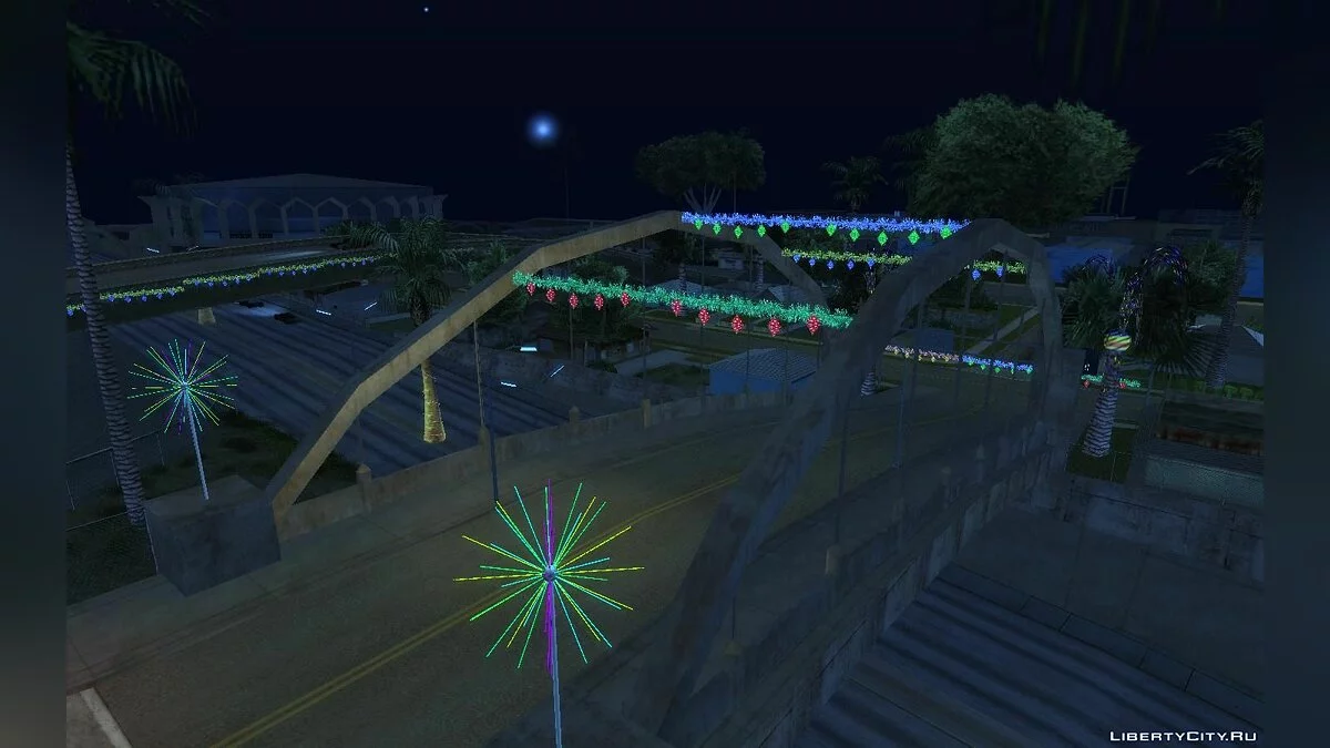 Рождественские иллюминации на Grove Steet / GTA San Andreas